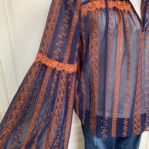 BCBG Max Azria black label peasant top